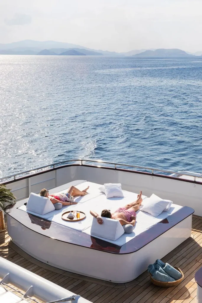 Sun bed in Aqua Blu yacht